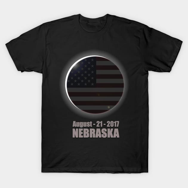 Total Solar Eclipse NEBRASKA Shirt August 21, 2017 | USA Flag T-Shirt by Flextees